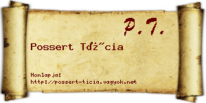 Possert Tícia névjegykártya